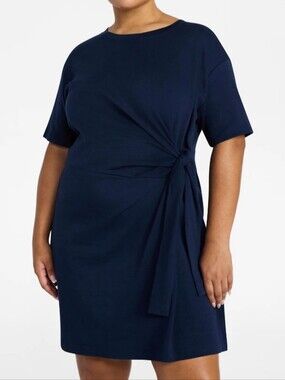 Terra & Sky Women’s Plus Size 3X (24W-26W) Front Twist Dress, Short Sleeve, NWT